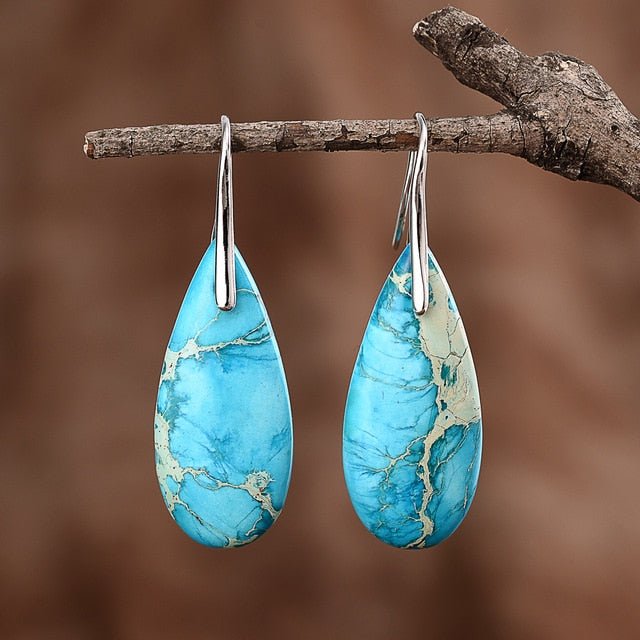 Turquoise Jasper Protection Drop Earrings - Cape Diablo