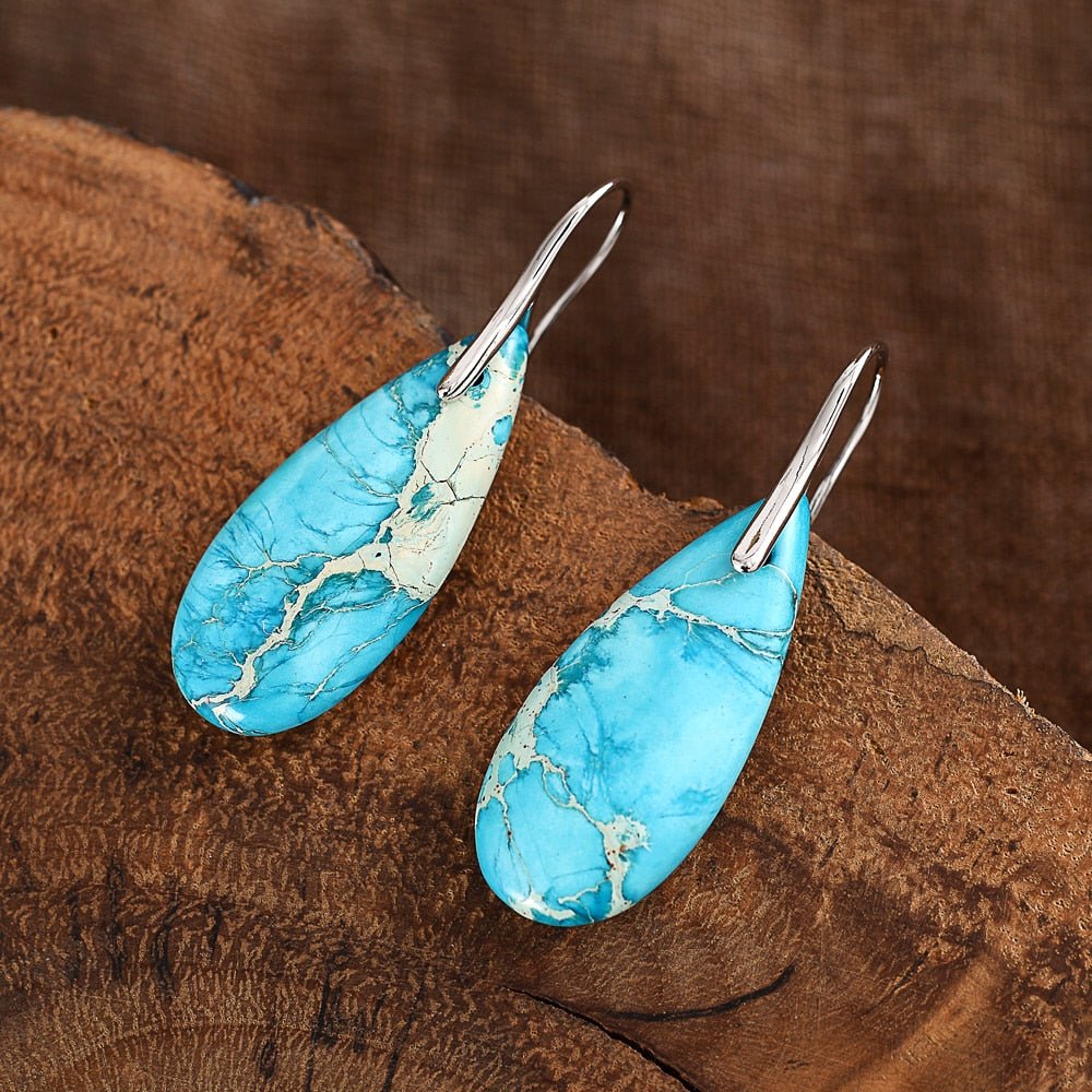 Turquoise Jasper Protection Drop Earrings - Cape Diablo