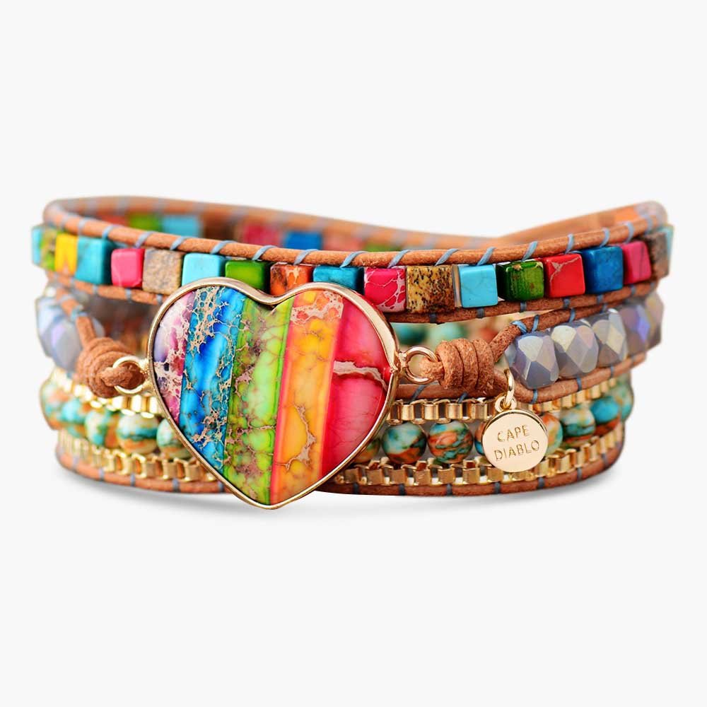 Vibrant Chakra Protection Wrap Bracelet - Cape Diablo